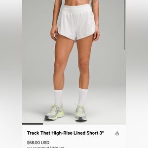 Lululemon Track that high rise shorts 3”